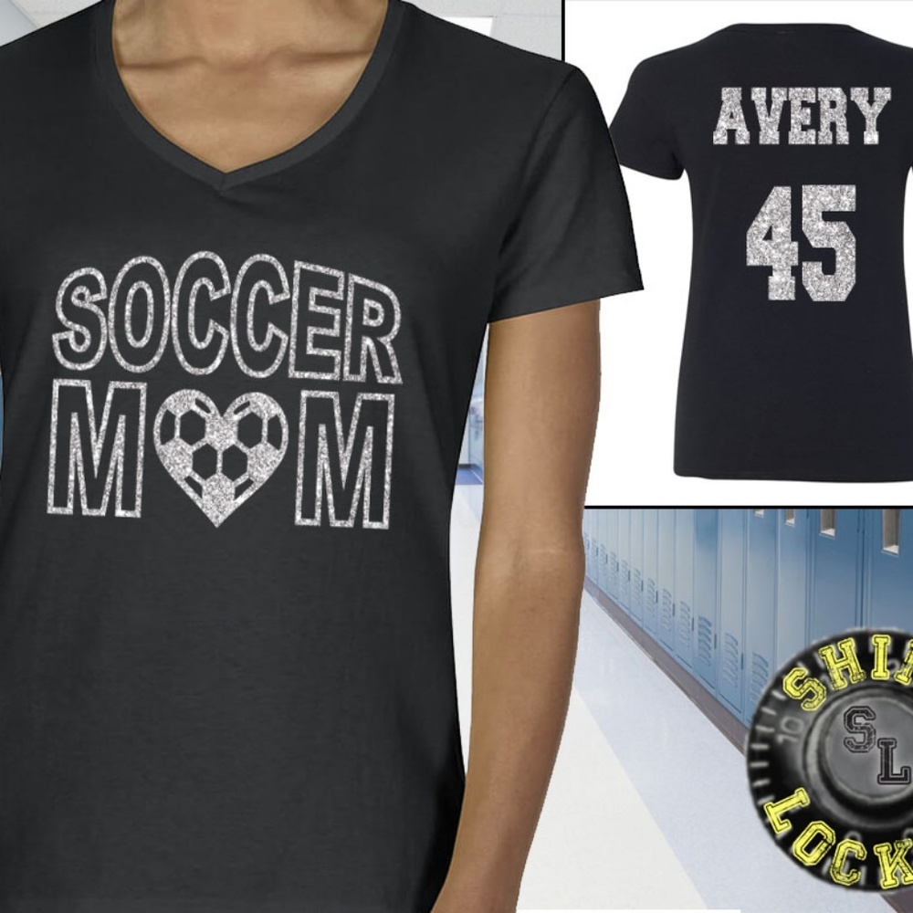 Custom Personalized Soccer Mom Women's V-Neck Tee
